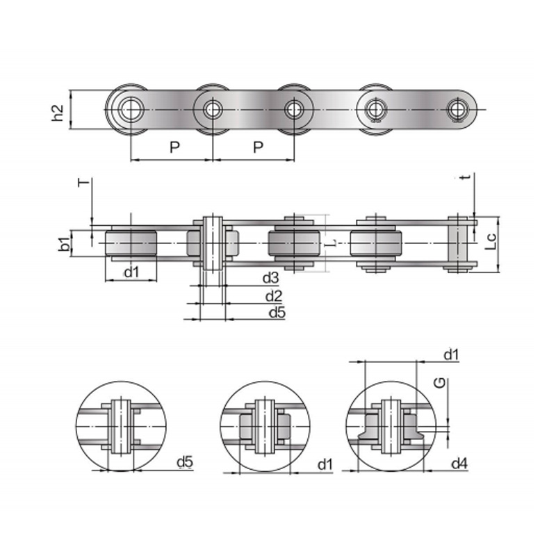 BS standard transportørkjede med hul pinne (ZC Series)