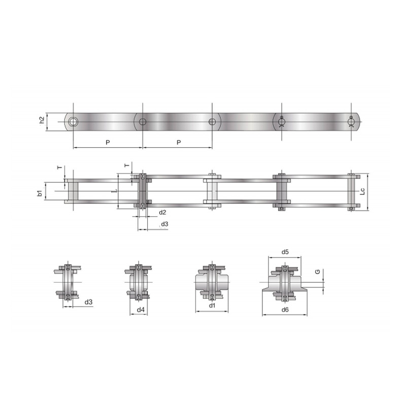 DIN standard Solid Pin Conveyor Chain (FV-serien)